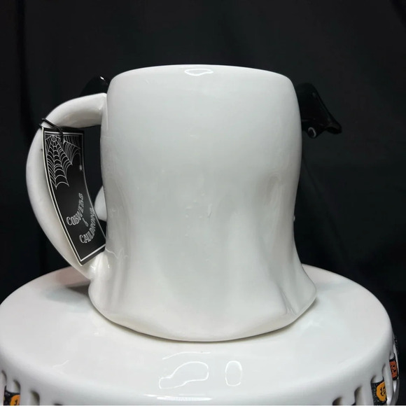 Cupcakes & Cashmere Halloween Black & White Ceramic Bat Coffee Mug - 22 FL. OZ - Picture 7 of 12